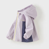 Dave&Bella Toddler Girls/Boys Purple/Navy Classic Waterproof Hooded Jackets
