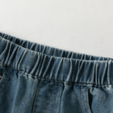 Dave&Bella Toddler Girls Denim Blue Straight Leg Vintage Cozy Soft Cotton Jeans