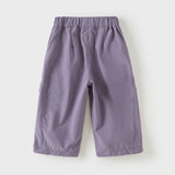 Dave&Bella Toddler Boys Purple/Light Khaki Adjustable-waistband Lightweight Pants