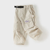 Dave&Bella Toddler Boys Purple/Light Khaki Adjustable-waistband Lightweight Pants