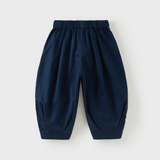 Dave&Bella Toddler Boys Khaki/Blue Cozy Cotton Elastic Waist Jogger Pants
