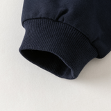 Dave&Bella Toddler Boys Navy Car Print Daily Versatile Round Collar Sweatshirts