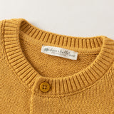 Dave&Bella Toddler Boys Yellow Cute Car Embroidery Soft Comfortable Cardigans