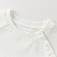 Dave&Bella Toddler Boys White Playful Airplane Embroidery Cotton Soft T-shirts