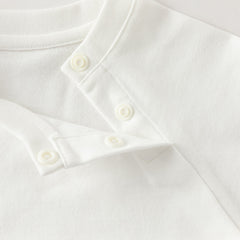 Dave&Bella Toddler Boys White Playful Airplane Embroidery Cotton Soft T-shirts