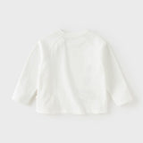 Dave&Bella Toddler Boys White Playful Airplane Embroidery Cotton Soft T-shirts