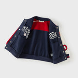Dave&Bella Toddler Boys Navy Turtle Outwear Long Sleeve Baseball Jackets