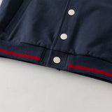 Dave&Bella Toddler Boys Navy Turtle Outwear Long Sleeve Baseball Jackets