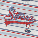 Dave&Bella Toddler Boys Red Blue Striped Cozy Cotton Casual T-shirts