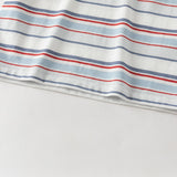 Dave&Bella Toddler Boys Red Blue Striped Cozy Cotton Casual T-shirts