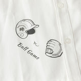 Dave&Bella Toddler Boys White Print Long Sleeve Soft Cotton Shirts