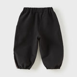 Dave&Bella Toddler Boys Carbon Black Simple Versatile Soft Jogger Pants