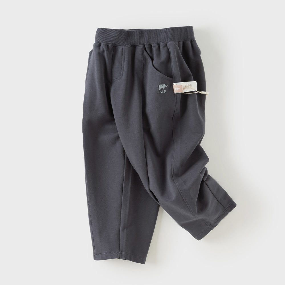 Dave&Bella Toddler Boys Grey/Apricot Daily Versatile Cozy Pants