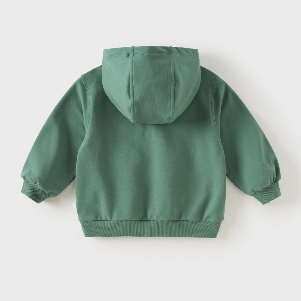 Dave&Bella Toddler Boys Green Versatile Comfortable Hooded Sweatshirts