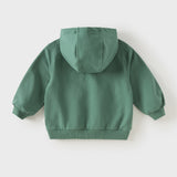 Dave&Bella Toddler Boys Green Versatile Comfortable Hooded Sweatshirts