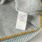 Dave&Bella Toddler Boys Grey Letter Jacquard Cozy Comfortable Cotton Cardigans