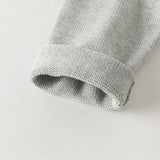 Dave&Bella Toddler Boys Grey Letter Jacquard Cozy Comfortable Cotton Cardigans