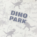 Dave&Bella Toddler Boys White Cute Dinosaur Print Cozy Soft Cotton T-shirts
