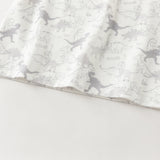 Dave&Bella Toddler Boys White Cute Dinosaur Print Cozy Soft Cotton T-shirts