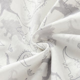Dave&Bella Toddler Boys White Cute Dinosaur Print Cozy Soft Cotton T-shirts
