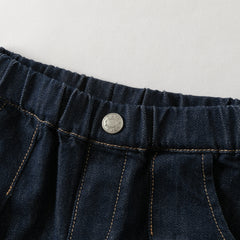 Dave&Bella Toddler Boys Denim Blue Simple Versatile Daily Soft Jeans