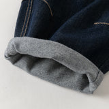 Dave&Bella Toddler Boys Denim Blue Simple Versatile Daily Soft Jeans