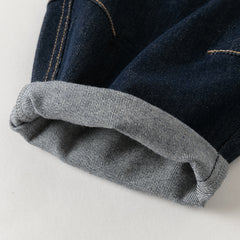 Dave&Bella Toddler Boys Denim Blue Simple Versatile Daily Soft Jeans
