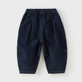 Dave&Bella Toddler Boys Denim Blue Simple Versatile Daily Soft Jeans