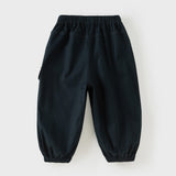 Dave&Bella Toddler Boys Khaki/NavyNavy Simple Versatile Drawstring Pants