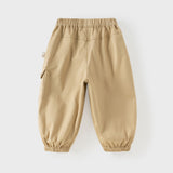 Dave&Bella Toddler Boys Khaki/NavyNavy Simple Versatile Drawstring Pants