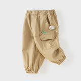 Dave&Bella Toddler Boys Khaki/NavyNavy Simple Versatile Drawstring Pants