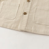Dave&Bella Kid Boys Khaki Cotton Comfortable Versatile Lapel Coats