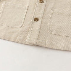 Dave&Bella Kid Boys Khaki Cotton Comfortable Versatile Lapel Coats