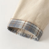 Dave&Bella Kid Boys Khaki Cotton Comfortable Versatile Lapel Coats