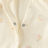 Dave&Bella Baby Girls/Boys Beige/Blue Cute Print Long Sleeve Breathable Rompers