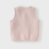 Dave&Bella Toddler Girls Khaki/Pink Cute Print Warm Outwear Cozy Cotton Vests