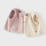 Dave&Bella Toddler Girls Khaki/Pink Cute Print Warm Outwear Cozy Cotton Vests