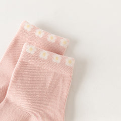 Dave&Bella Toddler Girls Love /Flower Group Cute Print Soft Casual Short Socks[Pack of 2]