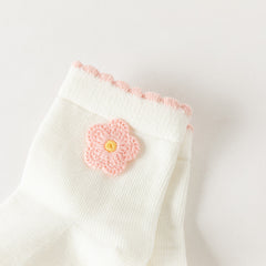Dave&Bella Toddler Girls Love /Flower Group Cute Print Soft Casual Short Socks[Pack of 2]