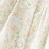 Dave&Bella Toddler Girls Beige Floral Print Cute Doll Collar Cotton Soft Shirts