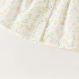 Dave&Bella Toddler Girls Beige Floral Print Cute Doll Collar Cotton Soft Shirts