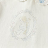Dave&Bella Toddler Girls White/Yellow Doll Collar Cute Print Comfortable Casual T-shirts