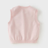 Dave&Bella Toddler Girls/Boys Pink/Blue Cute Rabbit/Dog Print Knitted Vests