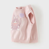 Dave&Bella Toddler Girls/Boys Pink/Blue Cute Rabbit/Dog Print Knitted Vests