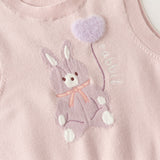 Dave&Bella Toddler Girls/Boys Pink/Blue Cute Rabbit/Dog Print Knitted Vests