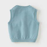 Dave&Bella Toddler Girls/Boys Pink/Blue Cute Rabbit/Dog Print Knitted Vests