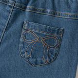 Dave&Bella Toddler Girls Denim Blue Loose Straight Leg Denim Versatile Jeans