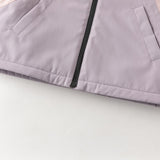 Dave&Bella Kid Girls/Boys Purple/Blue Fleece-lined Outdoor Hooded Jackets