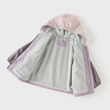 Dave&Bella Kid Girls/Boys Purple/Blue Fleece-lined Outdoor Hooded Jackets