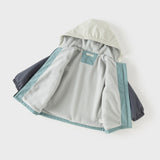 Dave&Bella Kid Girls/Boys Purple/Blue Fleece-lined Outdoor Hooded Jackets